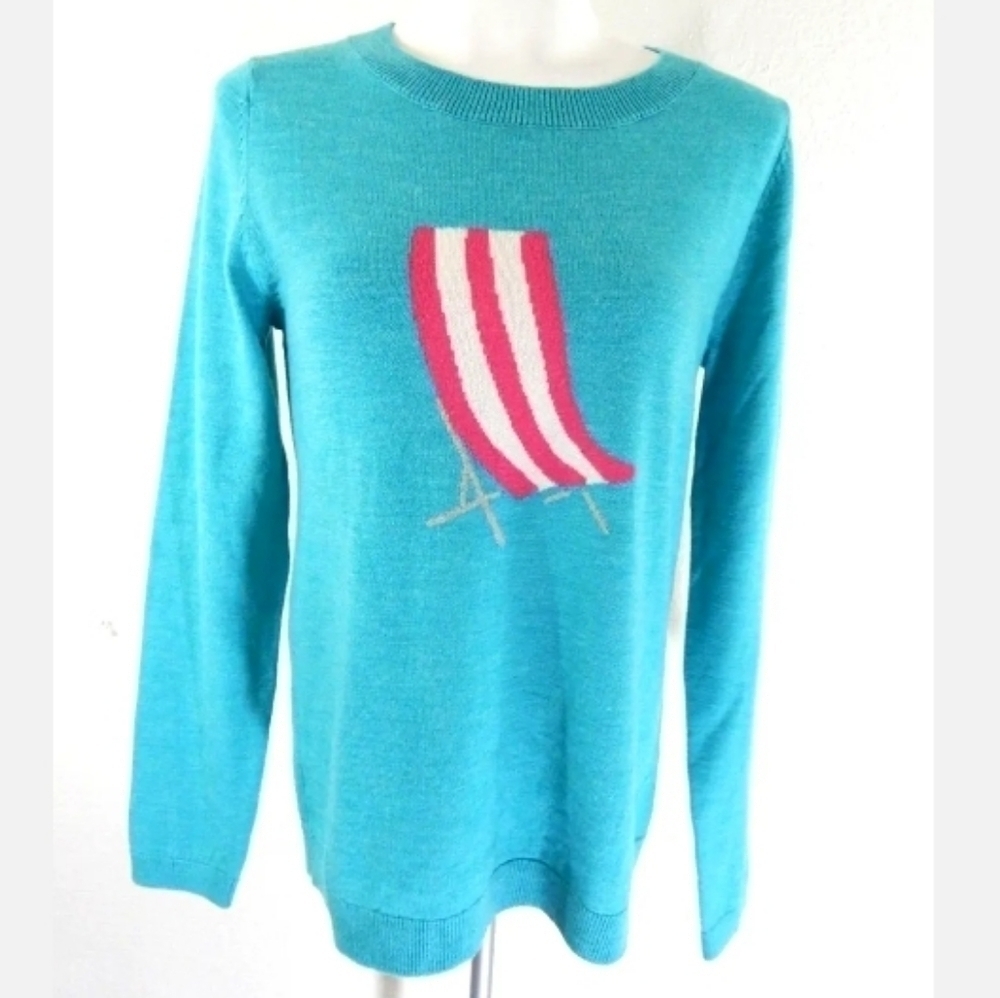 Garnet Hill Piccadilly Intarsia Beach Chair Sweater
